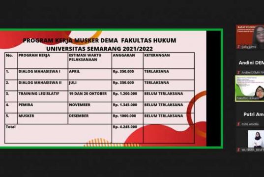 Dewan Mahasiswa FH USM Gelar Rakor Ke-3