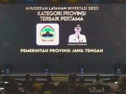 Pemprov Jateng Terbaik dalam Anugerah Layanan Investasi 2022