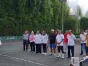 Tim Tenis USM dan Purna Polri Polda Jateng Tanding Persahabatan
