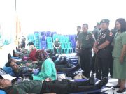 Kodim 0728 Wonogiri Menggelar Baksos Donor Darah Massal di SMK Negeri 2