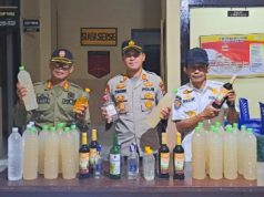 Polsek Muntilan Gandeng Satpol PP Razia Miras di Wilayahnya