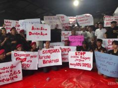 Tolak Dipindah, Ratusan Pedagang Pasar Relokasi MAJT Gelar Istighotsah