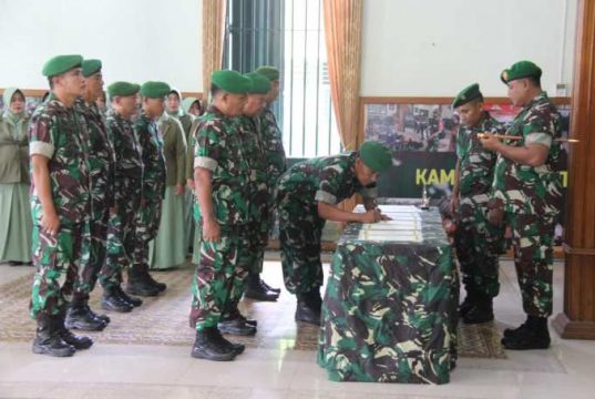 Dandim 0721/Blora Pimpin Laporan Korps Sertijab Danramil dan Perwira Staf