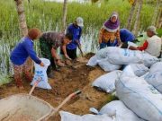 Tanggul Sungai Jebol, Warga Lemahputih Gotong Royong Memperbaiki Bersama Koramil Brati