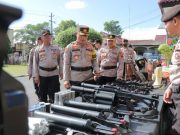 Kapolres Pimpin Apel Dalmas dan Cek Peralatan Pengamanan Pemilu