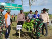 Kolaborasi Kodim 0721 dan DPUPR, Tanam Ratusan Bibit Buah di Embung Geneng Jepon