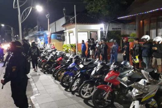Lagi, Polresta Surakarta Kandangkan Ratusan Motor Berknalpot Brong