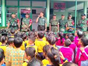 Anak TK se Kecamatan Mendatangi Koramil-21 Bulukerto Wonogiri