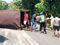 Gara-gara Rem ‘Bangkak’, Begini Jadinya Truk Boks di Nguntoronadi Wonogiri
