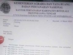 Hindari Hal Tak Diinginkan Kakek Rindo Blokir Sertifikat Tanah Hak Miliknya di BPN Boyolali