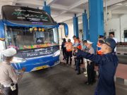 Menjelang Lebaran Terminal Tirtonadi Solo dan Polresta Surakarta Lakukan Uji Kelayakan Jalan Bus