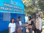 Pramuka Jateng Bikin Huntara dan Kelas Darurat di Cianjur