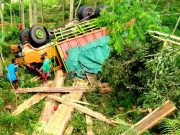 Kecelakaan Tunggal, Truk Terperosok di Jurang Jetis Wonogiri