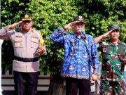 Bupati, Dandim dan Kapolres, Bersama Pimpin Apel Gepas Ketupat Candi