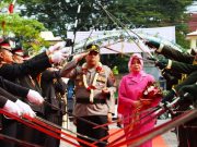 Parade Pedang Pora Meriahkan Upacara Lepas-Sambut Kapolres Demak