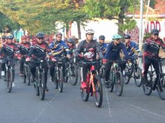 Sambut Hari Bhayangkara, Dandim dan Bupati Wonogiri Ikut Gowes Bersama