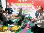 Para Danramil Hadiahkan Tumpeng Ulang Tahun untuk Polsek