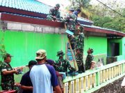 Di Wonogiri, Danramil Pimpin Karya Bakti Pemulihan Dampak Gempa Bumi