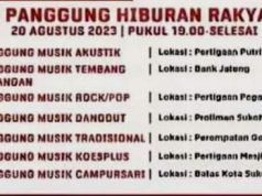 Di Sukoharjo, Nanti Malam Digelar Serentak Tujuh Panggung Hiburan
