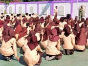 Para Siswa Dilatih Baris Berbaris dan TUB oleh Tentara
