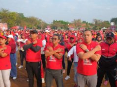 Alun-alun 2 Jepara Berwarna Merah, Ribuan Simpatisan PDIP Mlaku Bareng Mas Gilang