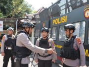 Tingkatkan Kewaspadaan Jelang Pemilu , Polresta Surakarta Gelar Simulasi Sistem Pengamanan Mako