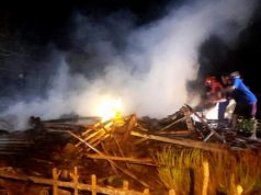 Lampu Thinthir Membakar Ludes Rumah, Seorang Menderita Luka Bakar