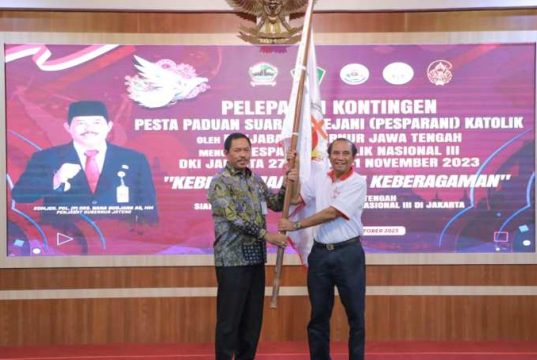 Jalin Keberagamaan, Pj Gubernur Jateng Berangkatkan 250 Personel ke Ajang Pesparani