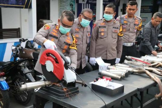 11 Bulan, Polres Kebumen Musnahkan 1.790 Knalpot Brong