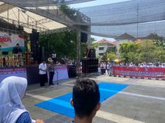 Sat Lantas Grobogan Gelar Deklarasi Tertib Berlalu Lintas dan Jelaskan 4 Faktor Penyebab Kecelakaan kepada Para Siswa dan Perwakilan Guru