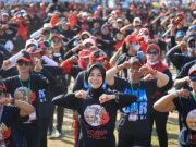 Ribuan Relawan Gardenia Bersama Siti Atikoh Gelar Senam Sicita