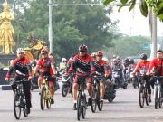 Gowes Bareng Bersama Kapolres, Menempuh Rute Wonogiri-Solo