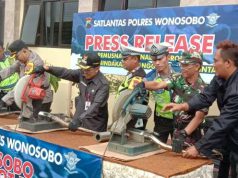 Ratusan Knalpot Brong Diamankan Polres Wonosobo