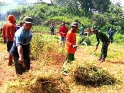 Lestarikan Budaya Gotong Royong, Kerja Bakti Bersihkan Lapangan Bola