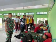Polisi Blora Donor Darah di Yonif 410 Peringati HUT ke-78 Persit Kartika Chandra Kirana