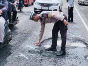Jalur Pantura Batang Berlubang, Satlantas Pasang Tanda Peringatan