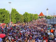 Rayakan May Day, Ribuan Buruh Kudus Penuhi Alun-alun Simpang Tujuh