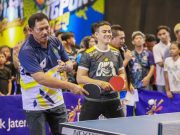 Duel Nana Sudjana-Yon Mardiyono VS Abdel-Bedu di Eksibisi Specta Jateng Pingpong