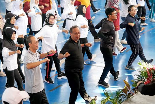 Ratusan Warga Ikut Gerakan Deteksi Dini Cegah Hipertensi dengan Senam Germas
