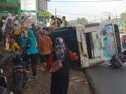 Bus Bermuatan Penuh Siswa SD Terguling di Mlonggo