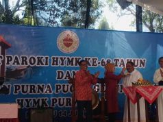 68 Tahun Paroki Hati Yesus Maha Kudus Purwodadi, Bupati Berikan Suapan Nasi Kuning untuk Romo Romo Emannuel Nuwa