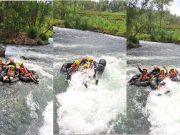 River Tubing Menerjang Jeram Pakai Ban di Sungai Bedegolan
