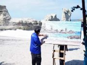 SBY Melukis Keindahan Pemandangan Wisata Bahari Pantai Klayar