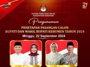 KPU Kebumen Tetapkan Pasangan Calon Bupati dan Wakil Bupati Pemilihan 2024