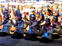 Tari Saman Massal, Diiringi Lagu Apuse Kokon Dao