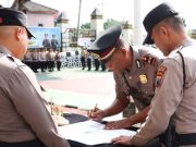 Ini Pesan Kapolres Saat Memimpin Sertijab Kapolsek