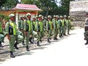 Jelang Pilkada, Personel Linmas Dilatih Ketangkasan PBB