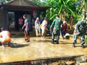 Tentara Memimpin Kerja Bakti di Lokasi Bencana