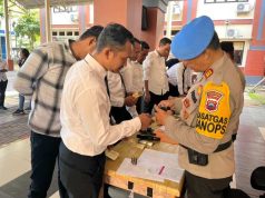 Antisipasi Penyalahgunaan, Polres Kudus Periksa Puluhan Senpi Anggotanya