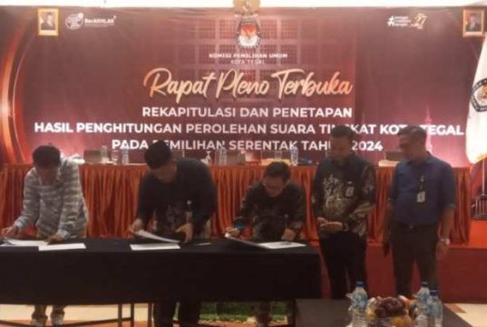 Hasil Rekap KPU Kota Tegal, Dedy-Iin Raih Suara Terbanyak
